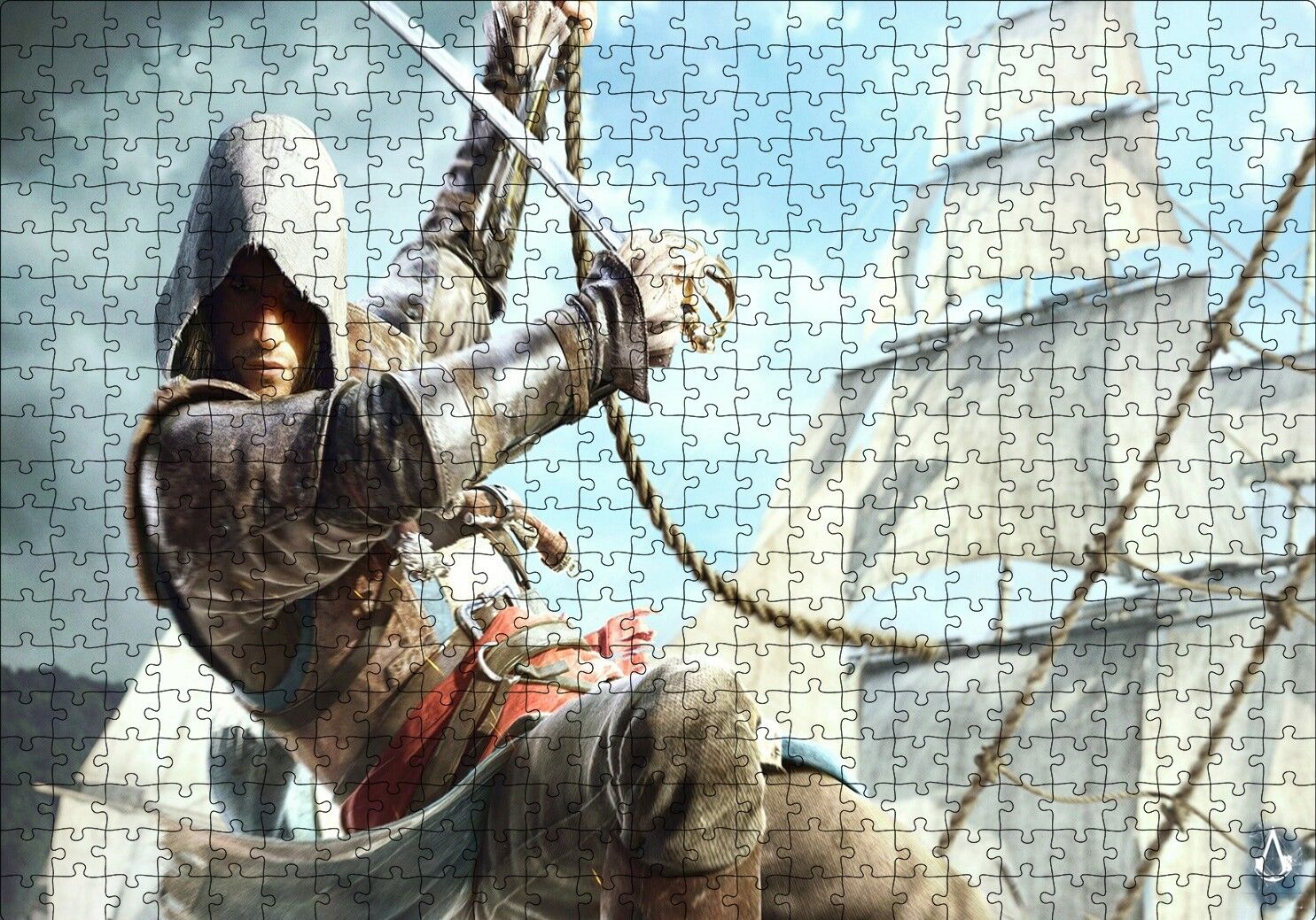Assassins Creed Suiakstçi Yelken Halatlarında Puzzle Yapboz MDF Ahşap 500 Parça 49 cm X 68 cm