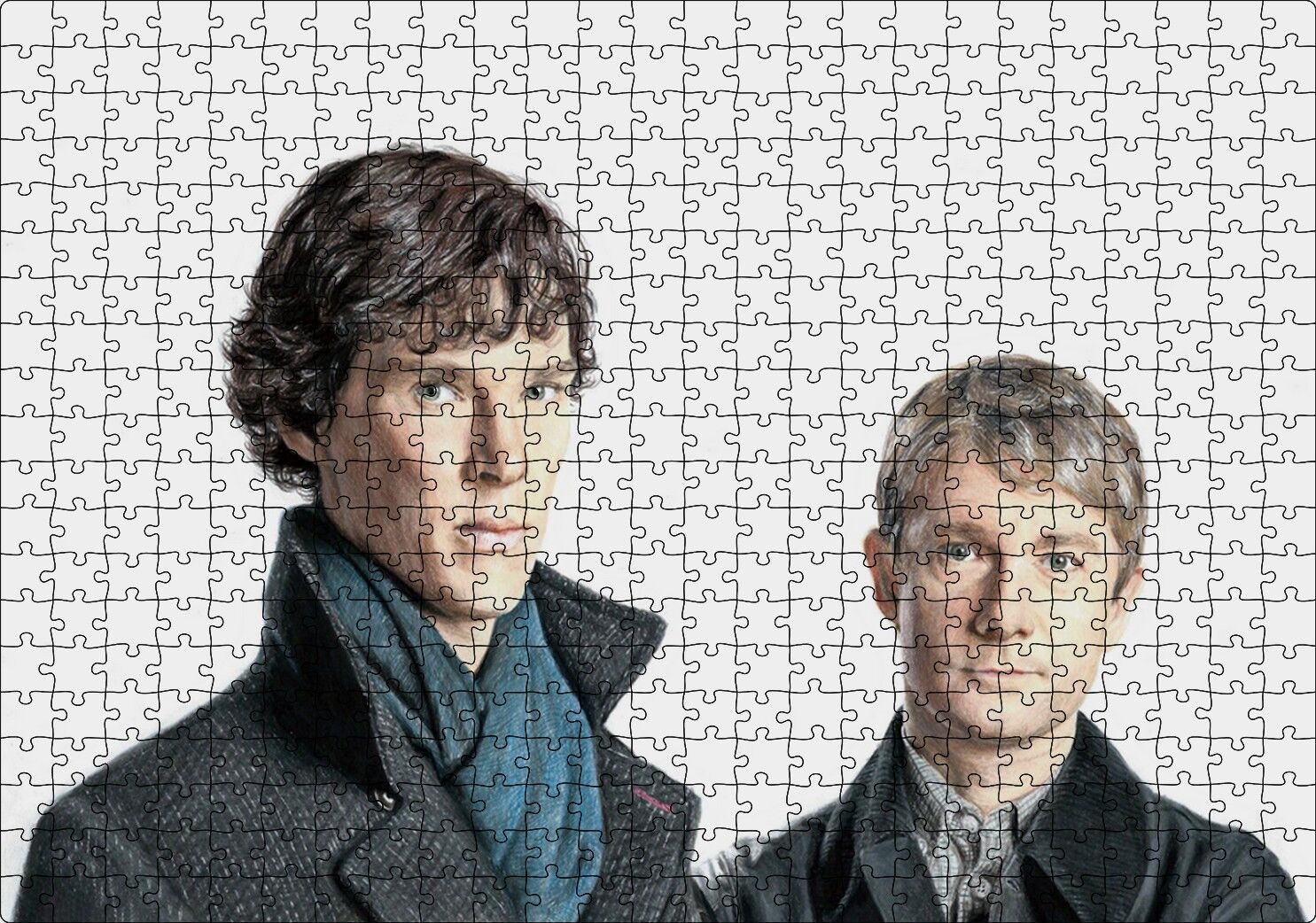 Modern Sherlock Holmes ve Dr Watson Puzzle Yapboz MDF Ahşap 500 Parça 49 cm X 68 cm