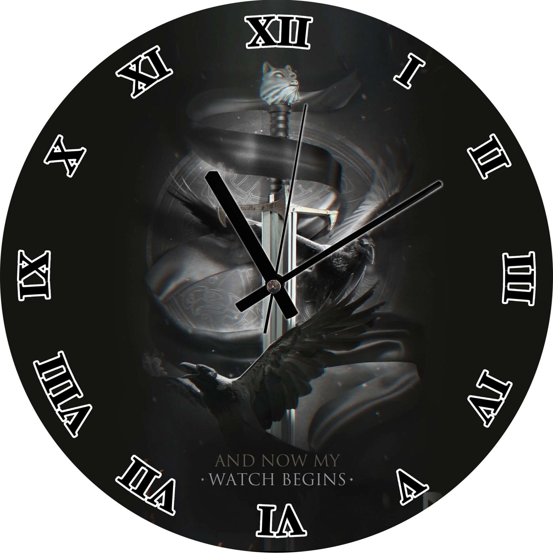 And Now My Watch Begins Mdf Ahşap Duvar Saati 50 cm Çap