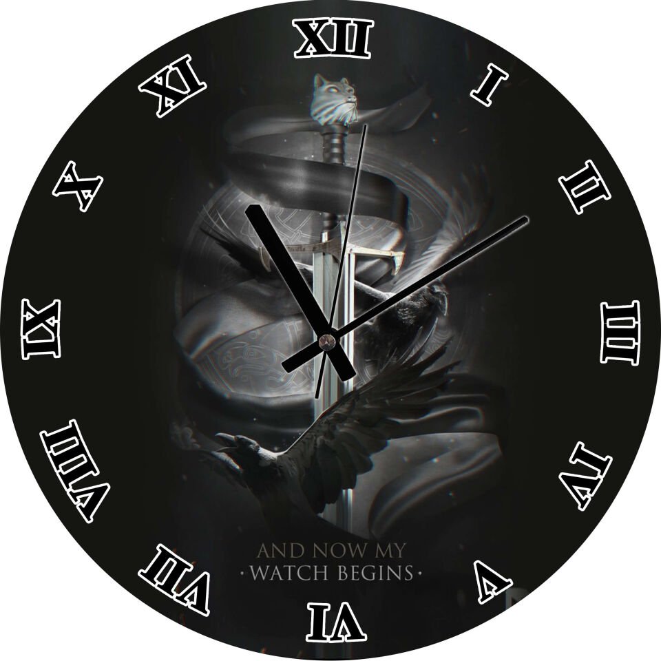 And Now My Watch Begins Mdf Ahşap Duvar Saati 50 cm Çap