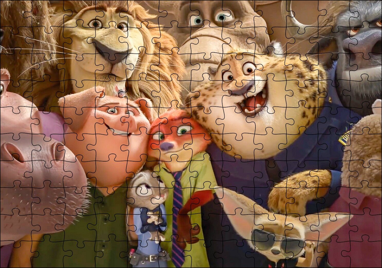 2016 Zootopia Disney Filmleri Puzzle Yapboz MDF Ahşap 120 Parça 24 cm X 34 cm