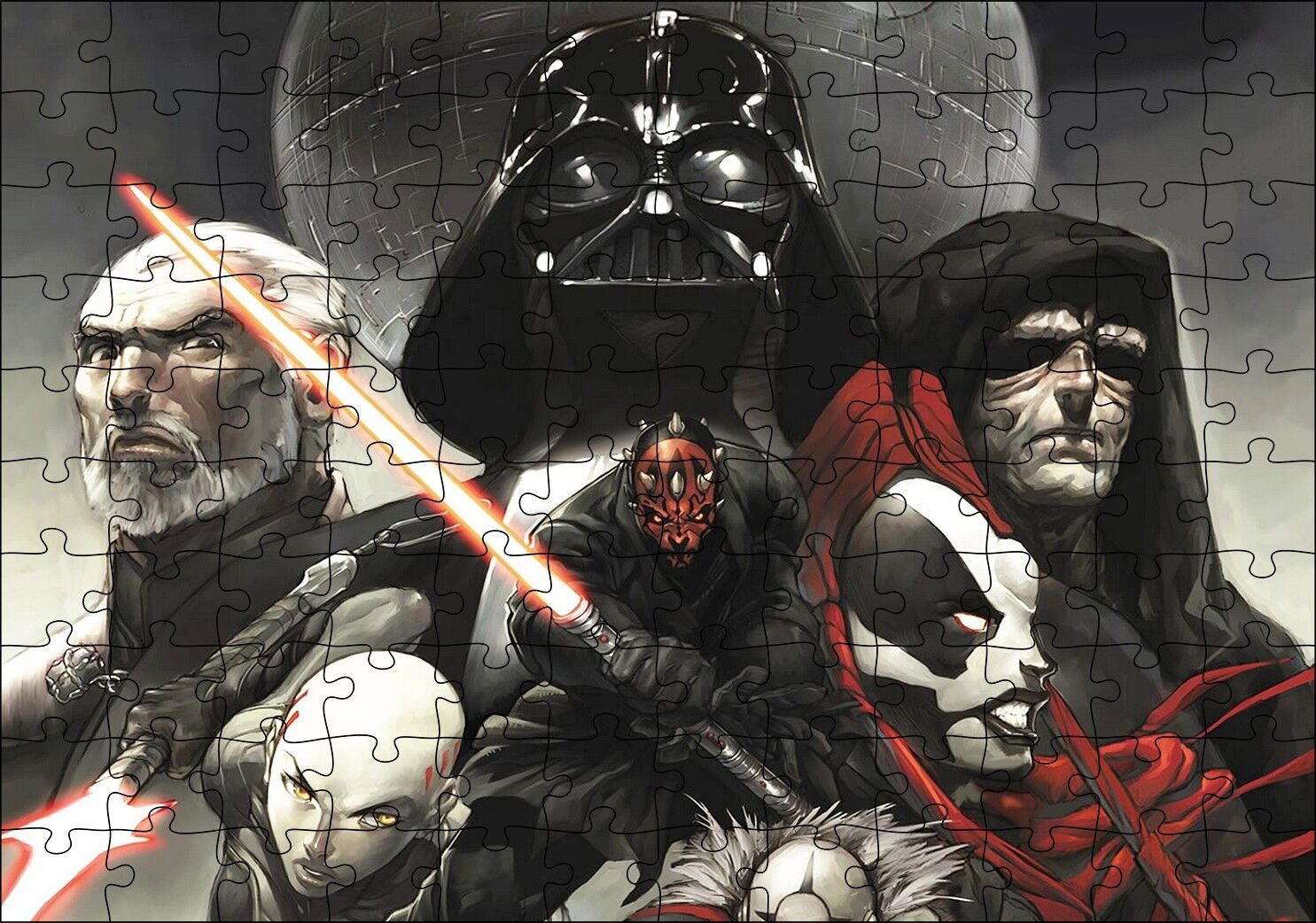 Yıldız Savaşları Çizgi Karakterleri Puzzle Yapboz MDF Ahşap 120 Parça 24 cm X 34 cm