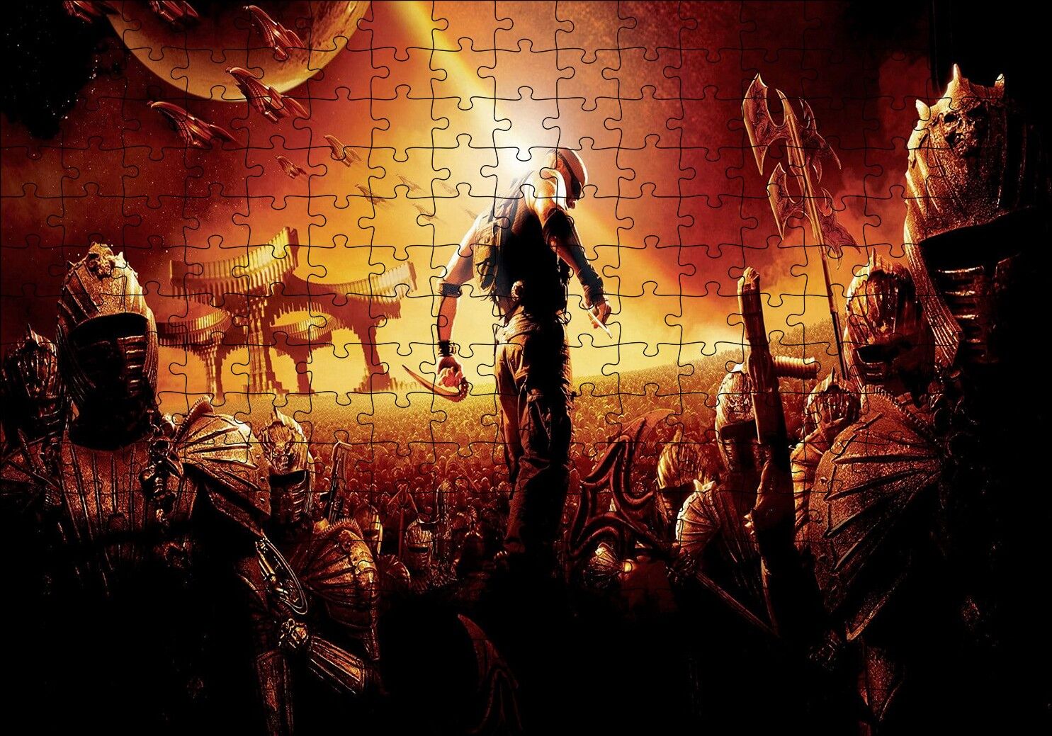 The Chronicles of Riddick 2004 Görsel Puzzle Yapboz MDF Ahşap 255 Parça 34 cm X 49 cm