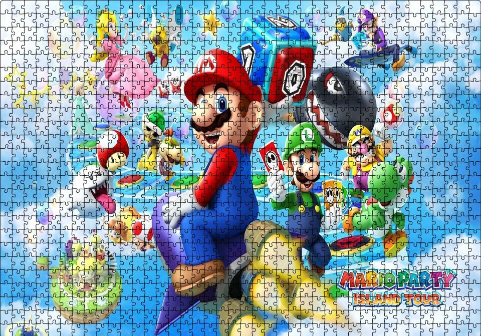 Nintendo Mario Party Island Tour Puzzle Yapboz MDF Ahşap 1000 Parça 49 cm X 68 cm