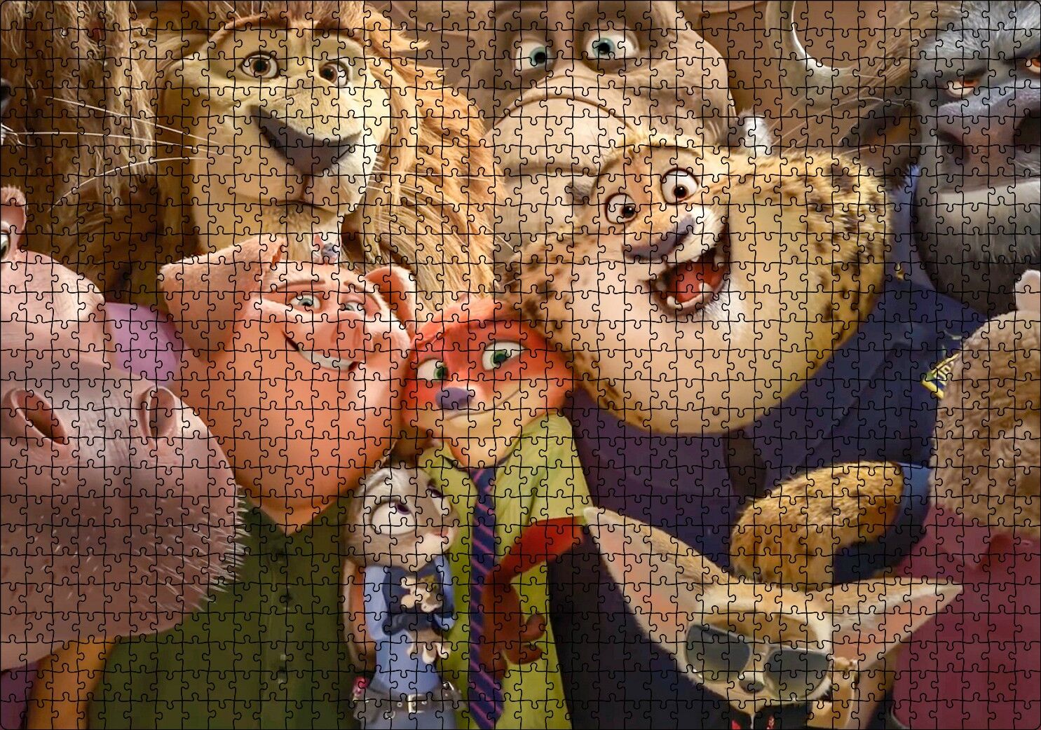 2016 Zootopia Disney Filmleri Puzzle Yapboz MDF Ahşap 1000 Parça 49 cm X 68 cm