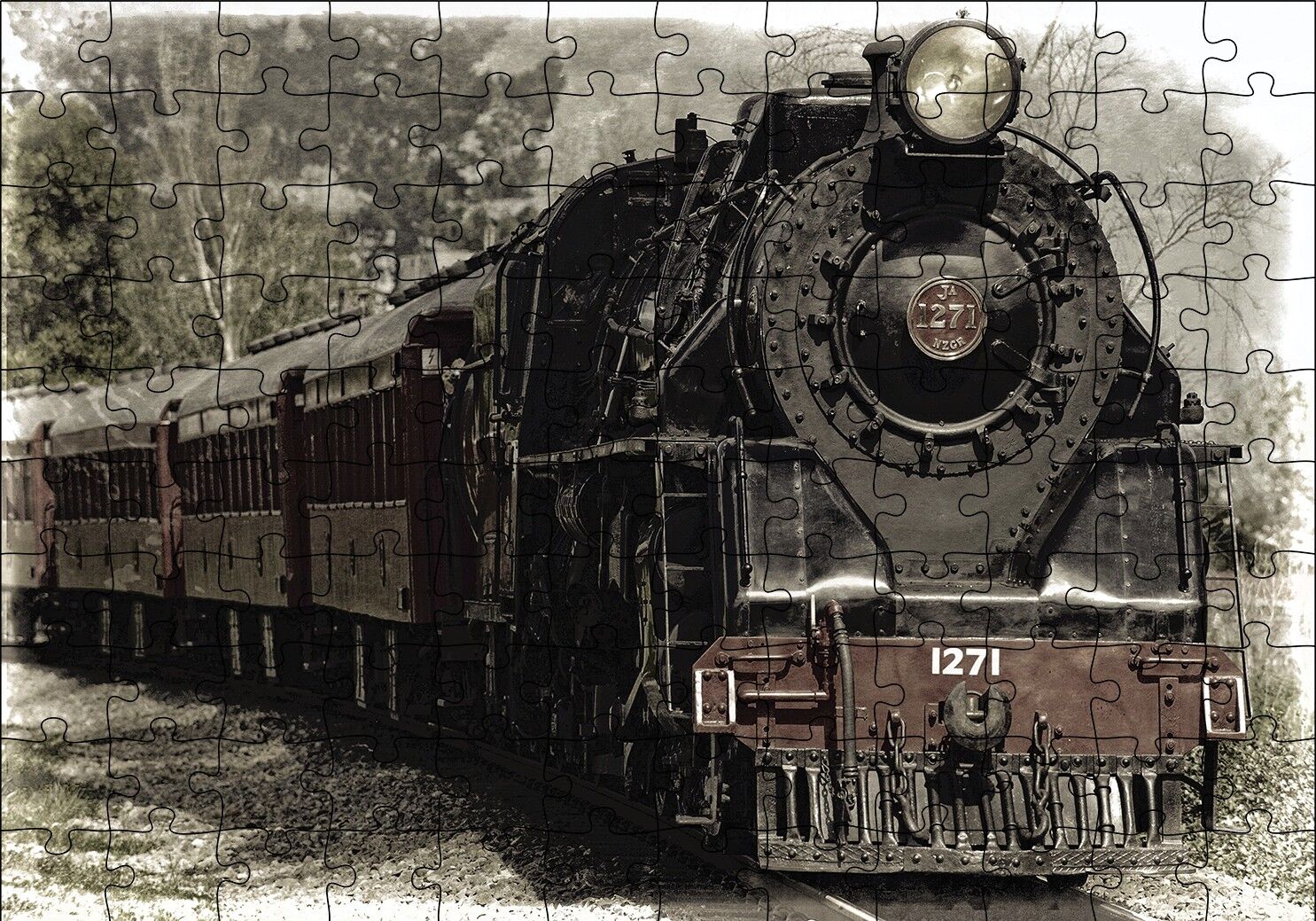 Kara Tren Puzzle Yapboz MDF Ahşap 120 Parça 24 cm X 34 cm