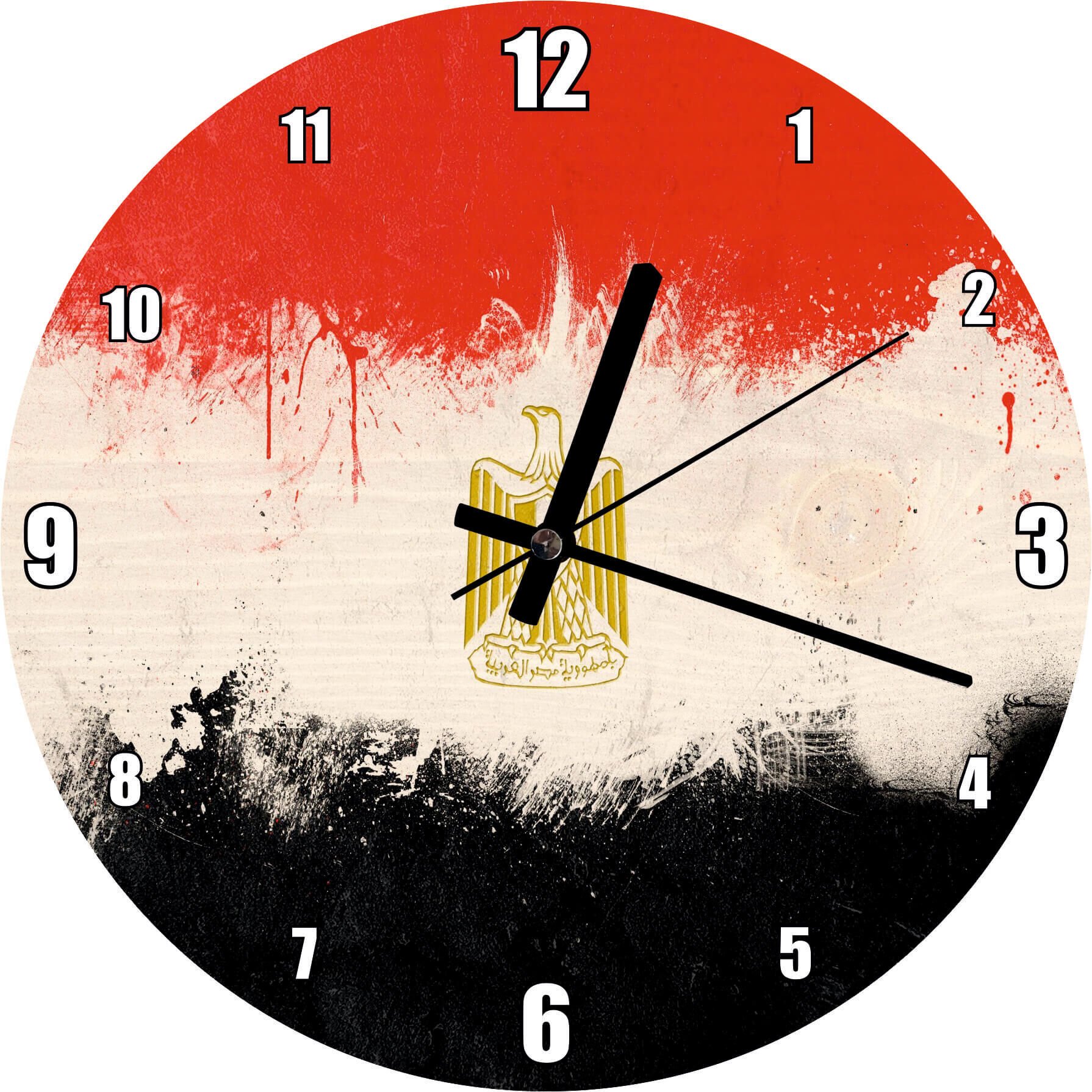 Mısır Bayrağı Yağlıboya Modifiye Versiyon Mdf Ahşap Duvar Saati