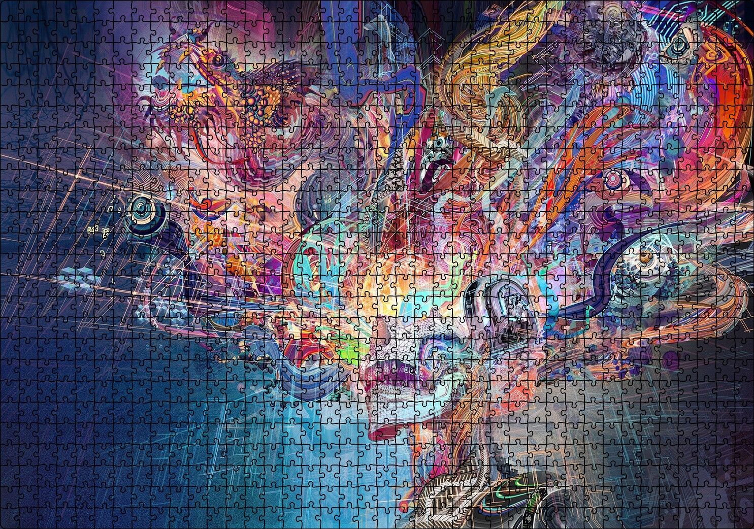 Muhteşem Beynimizdeki İmgeler Tribal Sanat Puzzle Yapboz MDF Ahşap 1000 Parça 49 cm X 68 cm