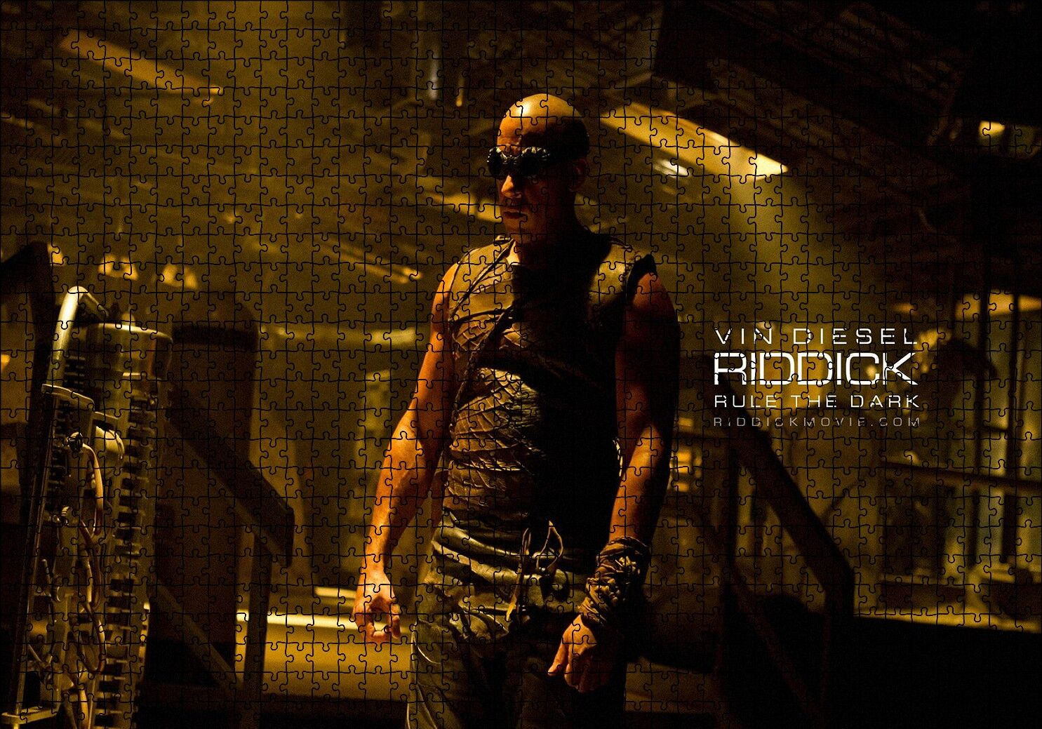 Riddick Vin Diesel Görseli Puzzle Yapboz MDF Ahşap 1000 Parça 49 cm X 68 cm