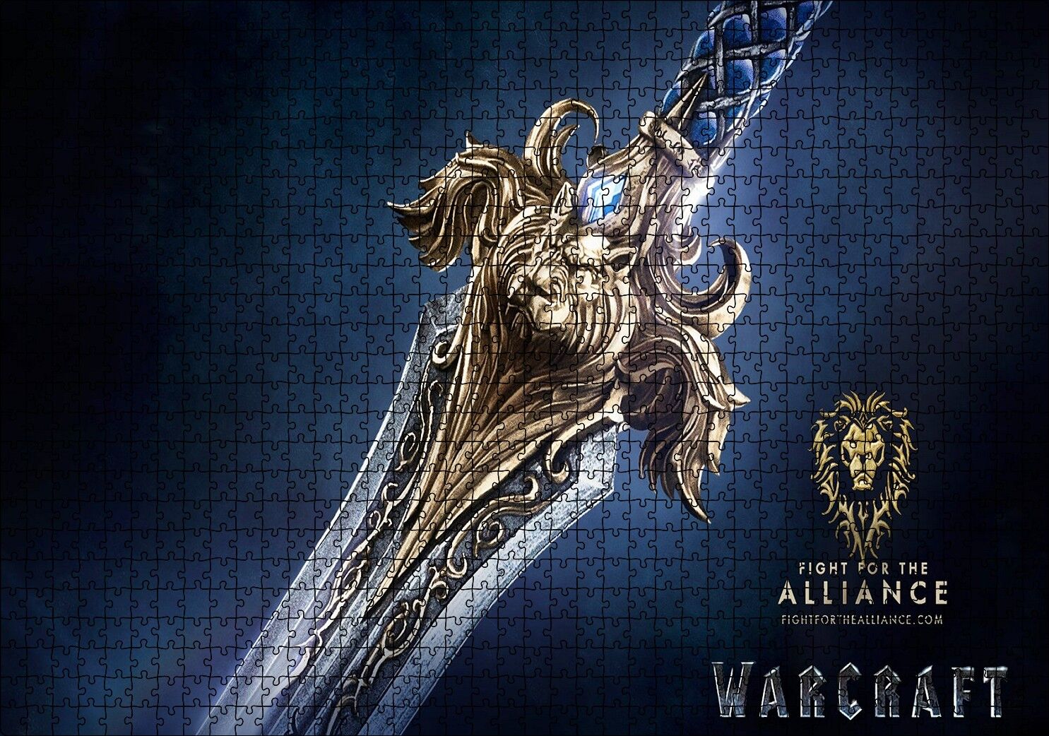 Warcraft Kılıç Yakın Çekim Puzzle Yapboz MDF Ahşap 1000 Parça 49 cm X 68 cm