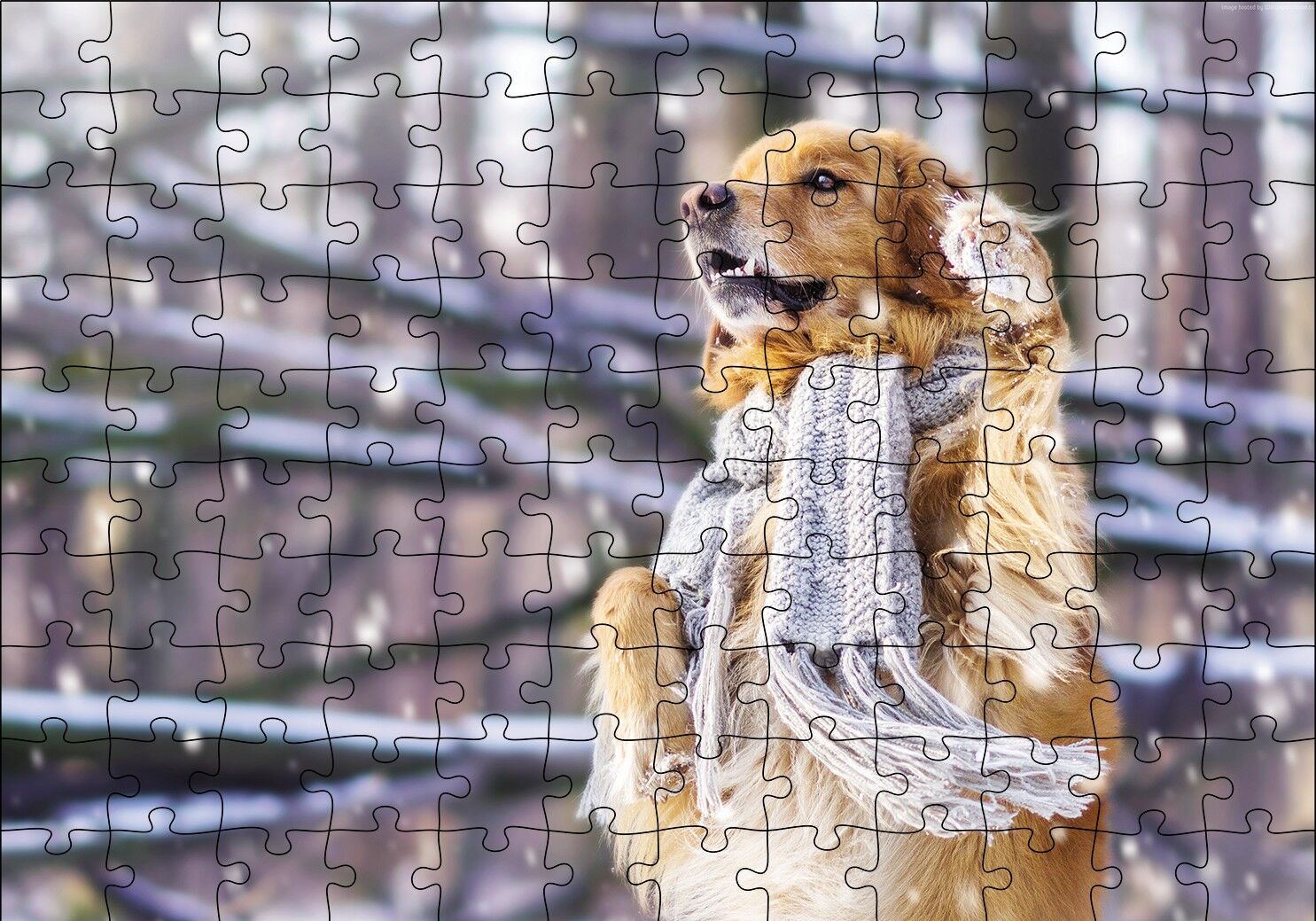 Atkılı Köpek Puzzle Yapboz MDF Ahşap 120 Parça 24 cm X 34 cm