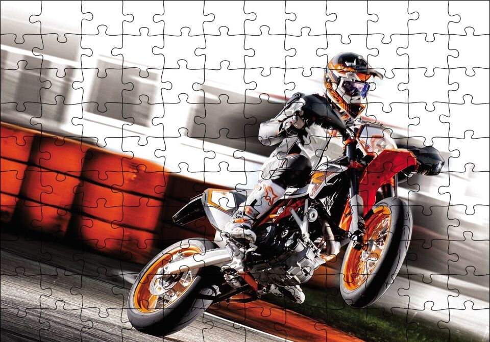 Kros Motor Yarışı Puzzle Yapboz MDF Ahşap