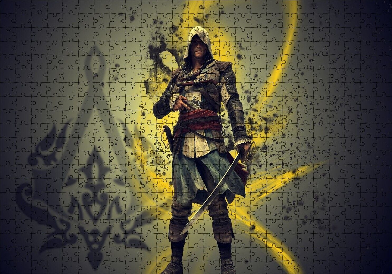 Assassins Creed Suikastçi ve Sarı Dalgalar Puzzle Yapboz MDF Ahşap 500 Parça 49 cm X 68 cm