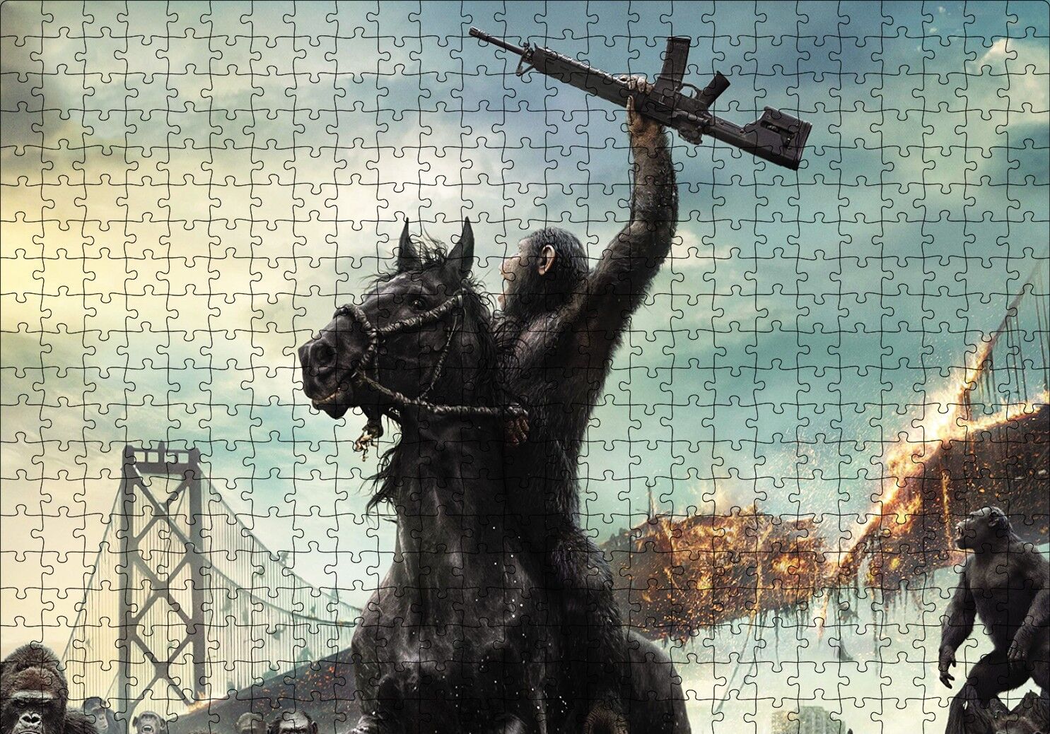 Maymunlar Gezegeni Movie Poster Puzzle Yapboz MDF Ahşap 500 Parça 49 cm X 68 cm