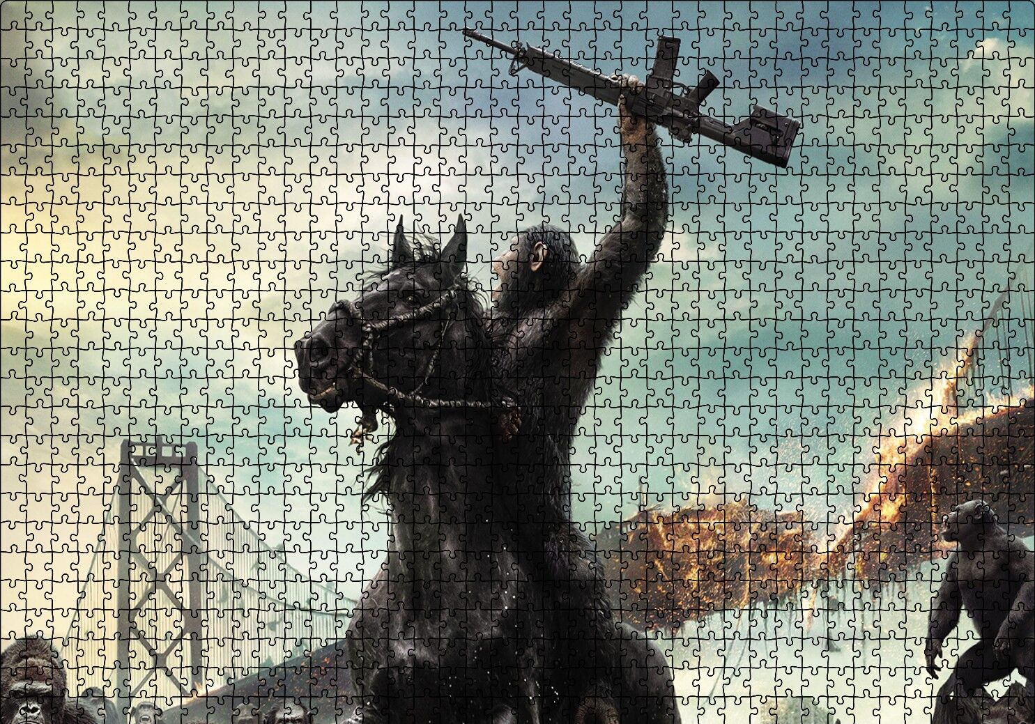 Maymunlar Gezegeni Movie Poster Puzzle Yapboz MDF Ahşap 1000 Parça 49 cm X 68 cm