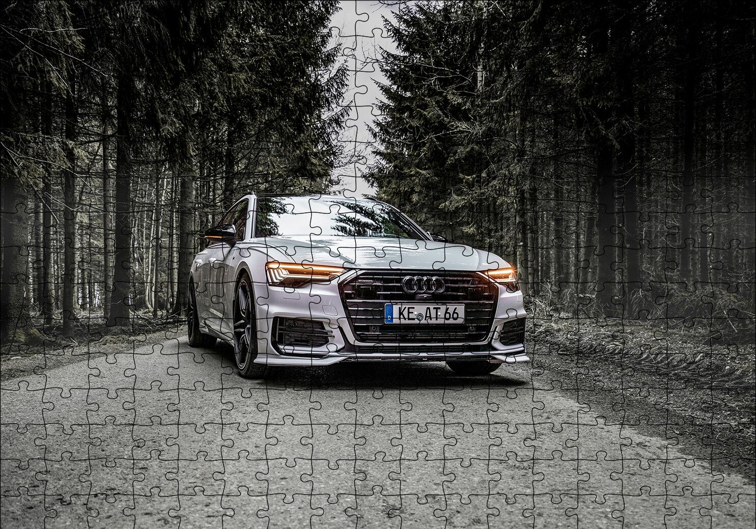 Audi A6 3.0 TDI Avant Puzzle Yapboz MDF Ahşap 255 Parça 34 cm X 49 cm