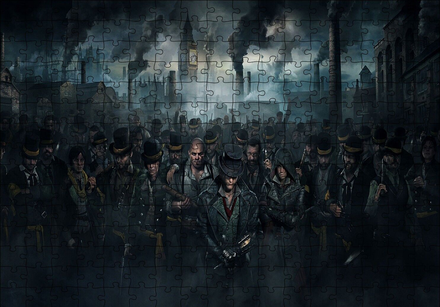 Assassins Creed Syndicate Karakterler Londra ve Kara Dumanlar Puzzle Yapboz MDF Ahşap 255 Parça 34 cm X 49 cm