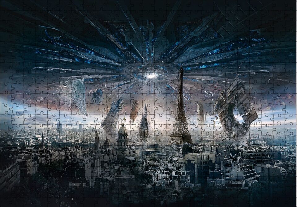 Independence Day Resurgence Paris Puzzle Yapboz MDF Ahşap 500 Parça 49 cm X 68 cm