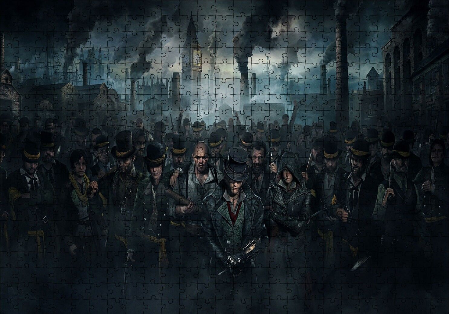 Assassins Creed Syndicate Karakterler Londra ve Kara Dumanlar Puzzle Yapboz MDF Ahşap 500 Parça 49 cm X 68 cm