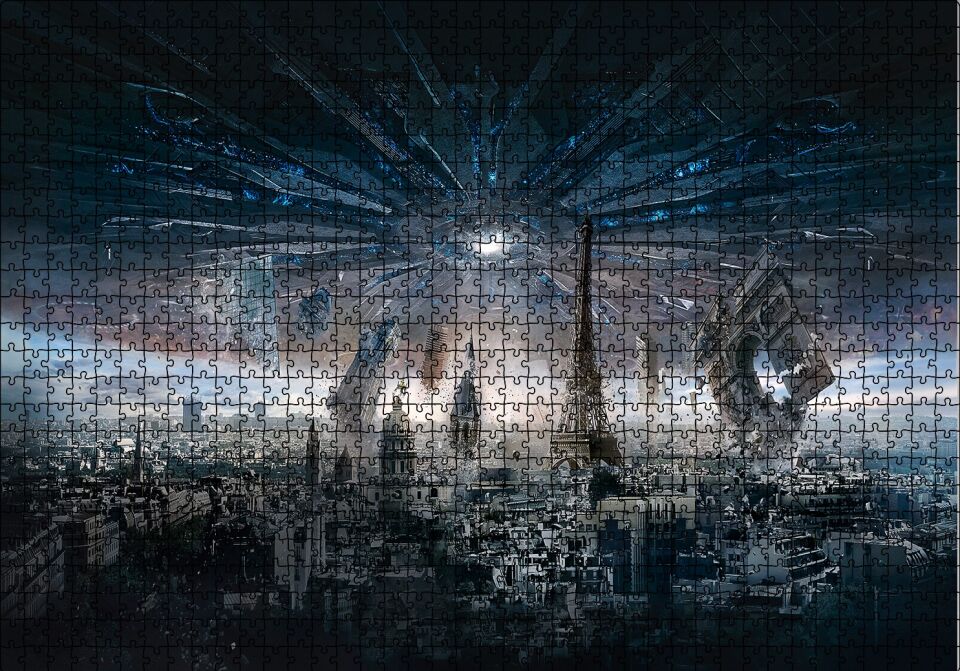 Independence Day Resurgence Paris Puzzle Yapboz MDF Ahşap 1000 Parça 49 cm X 68 cm