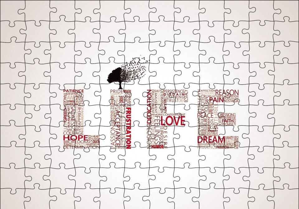 Life Words Minimalism Puzzle Yapboz MDF Ahşap