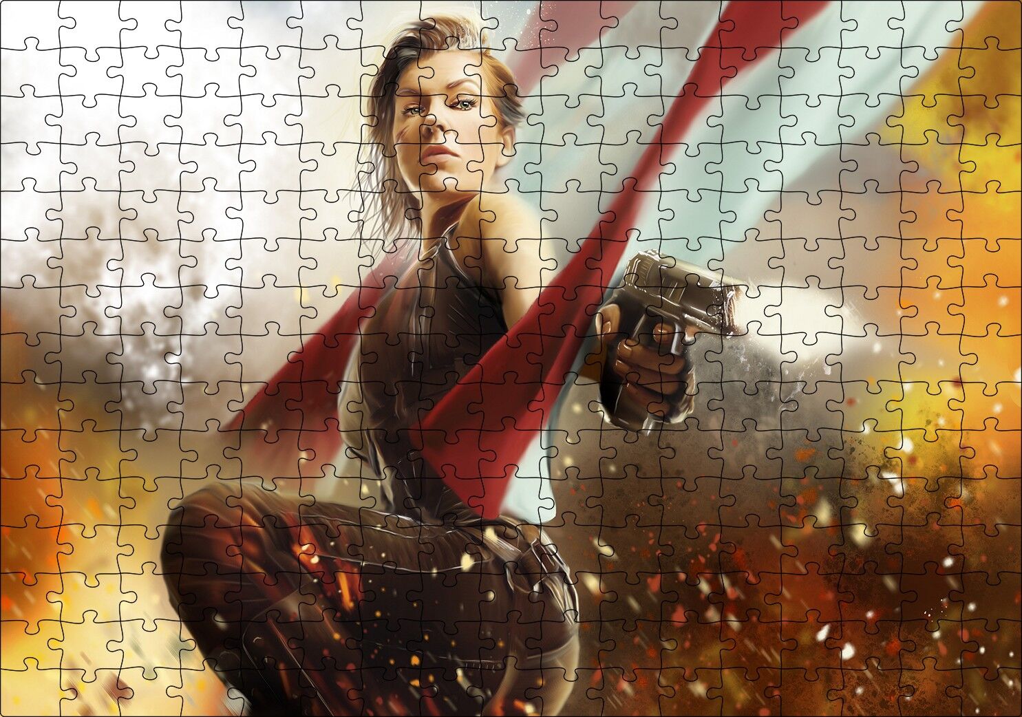 Alice Resident Evil 2020 Oyunu Puzzle Yapboz MDF Ahşap 255 Parça 34 cm X 49 cm