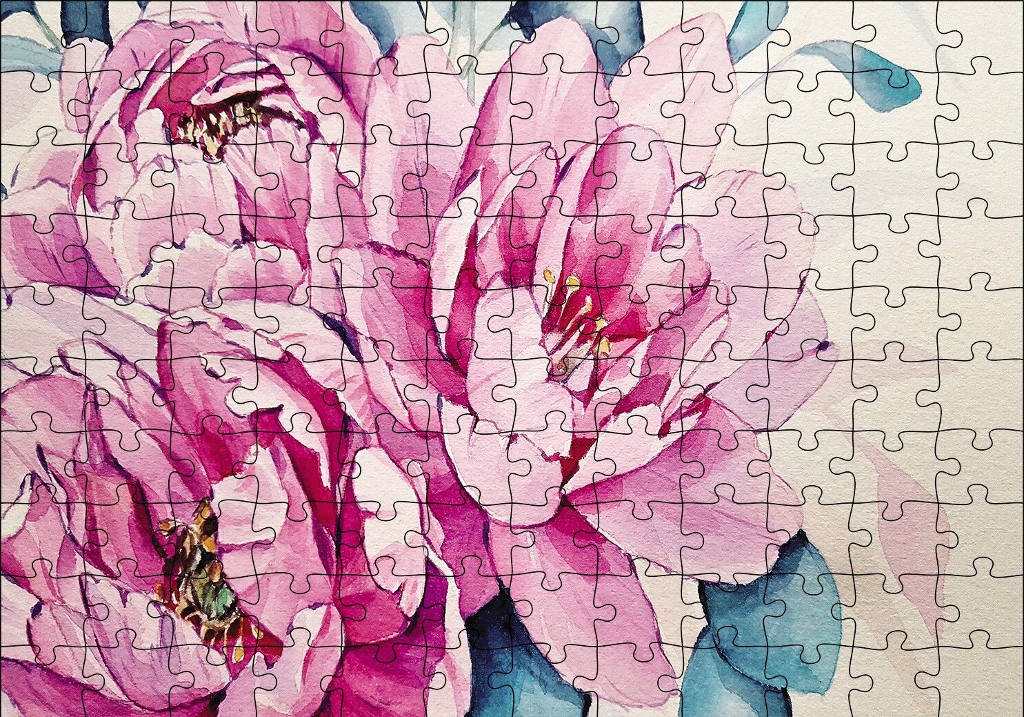 Şakayık Çiçeği Puzzle Yapboz MDF Ahşap 120 Parça 24 cm X 34 cm