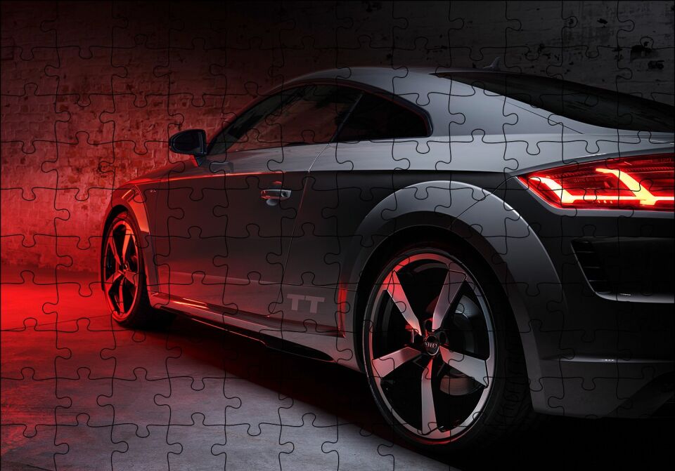 Audi TT Quattro S Line Quantum Gray Edition Puzzle Yapboz MDF Ahşap 120 Parça 24 cm X 34 cm
