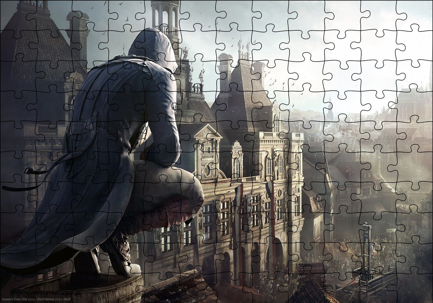 Assassins Creed Unity Çatıdaki Suikastçi Puzzle Yapboz MDF Ahşap 120 Parça 24 cm X 34 cm