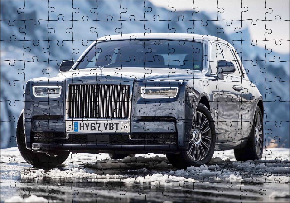 Rolls Royce Hayalet Araba Görseli Puzzle Yapboz MDF Ahşap