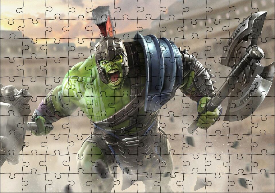 Hulk Gladyatör Arenasında Puzzle Yapboz MDF Ahşap 120 Parça 24 cm X 34 cm