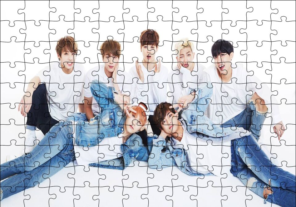 BTS Kore Pop Kot Şıklığı Puzzle Yapboz MDF Ahşap