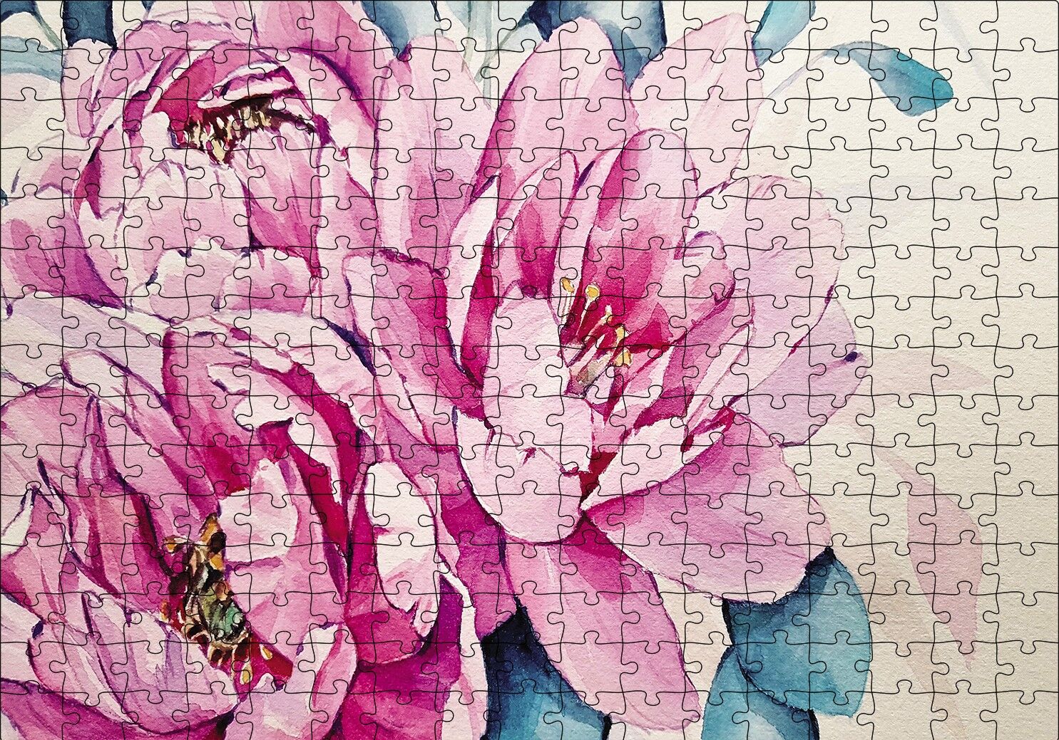 Şakayık Çiçeği Puzzle Yapboz MDF Ahşap 255 Parça 34 cm X 49 cm