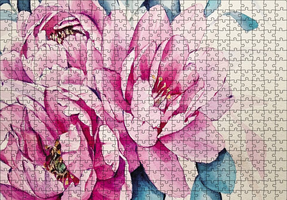 Şakayık Çiçeği Puzzle Yapboz MDF Ahşap 500 Parça 49 cm X 68 cm