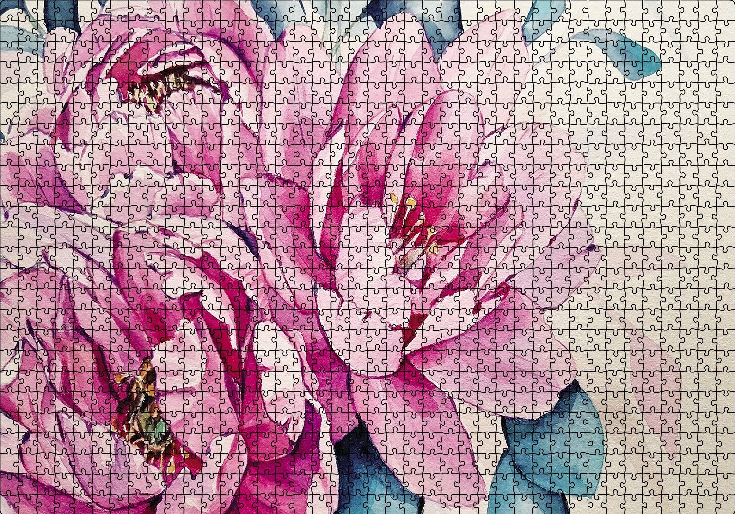 Şakayık Çiçeği Puzzle Yapboz MDF Ahşap 1000 Parça 49 cm X 68 cm