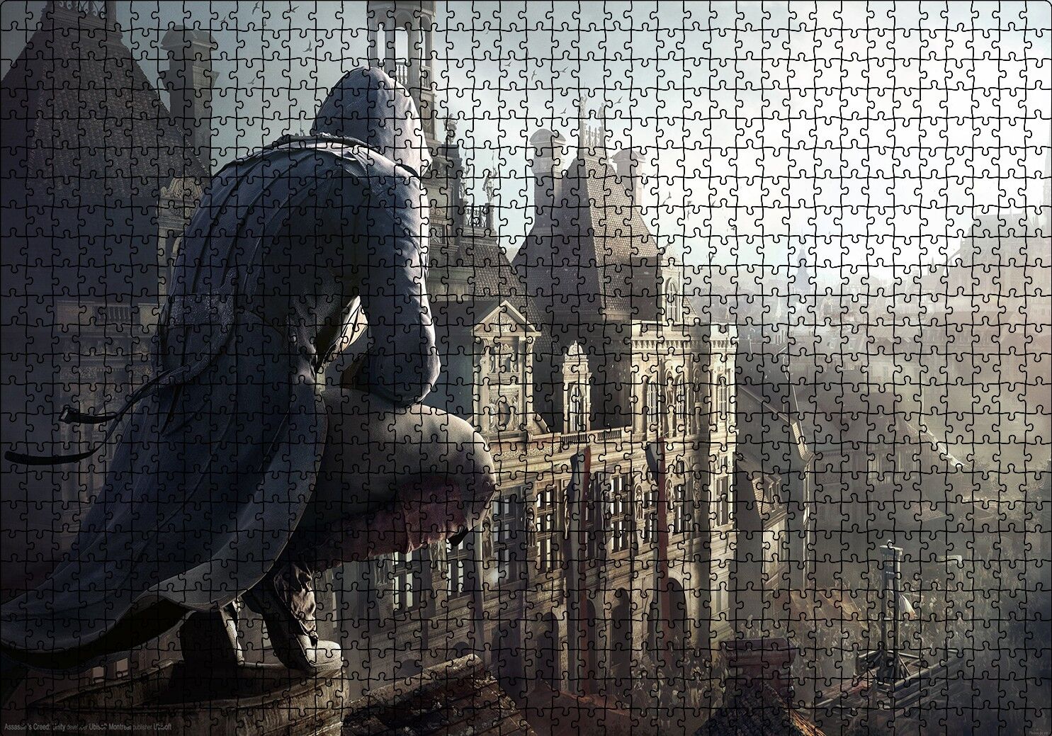 Assassins Creed Unity Çatıdaki Suikastçi Puzzle Yapboz MDF Ahşap 1000 Parça 49 cm X 68 cm