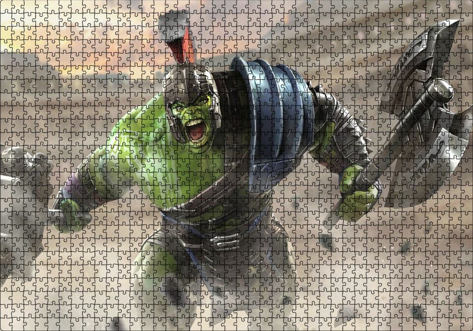 Hulk Gladyatör Arenasında Puzzle Yapboz MDF Ahşap 1000 Parça 49 cm X 68 cm