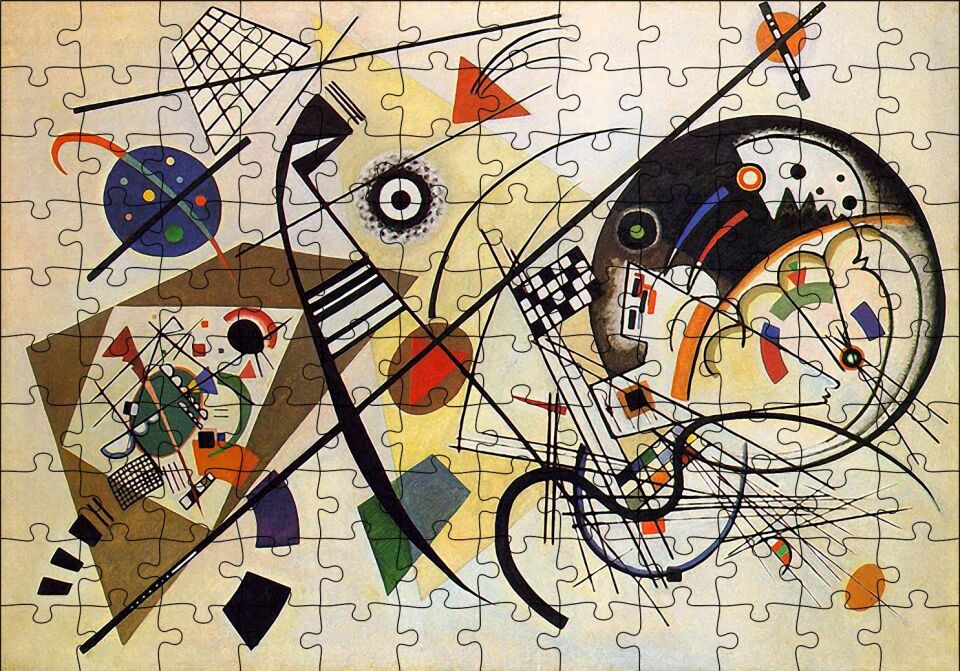 Kandinsky Sanat Resimleri Puzzle Yapboz MDF Ahşap 120 Parça 24 cm X 34 cm
