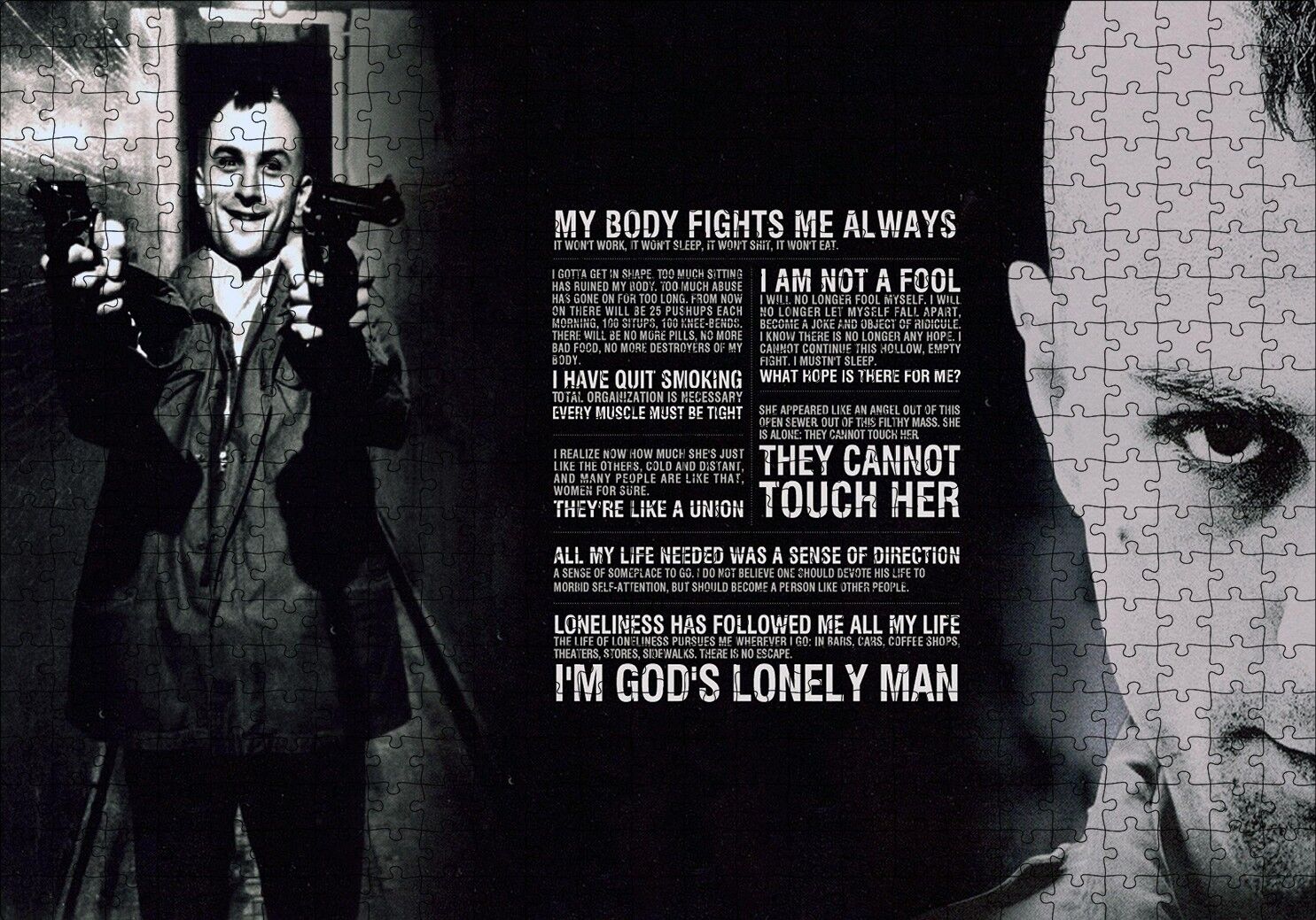 Taxi Driver De Niro'nun Kopyaları Puzzle Yapboz MDF Ahşap 500 Parça 49 cm X 68 cm