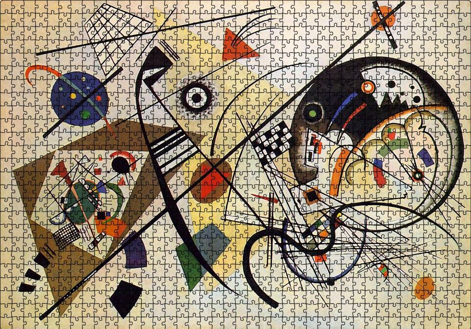 Kandinsky Sanat Resimleri Puzzle Yapboz MDF Ahşap 1000 Parça 49 cm X 68 cm