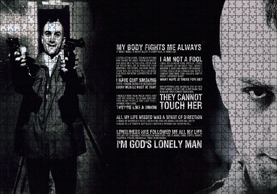 Taxi Driver De Niro'nun Kopyaları Puzzle Yapboz MDF Ahşap 1000 Parça 49 cm X 68 cm