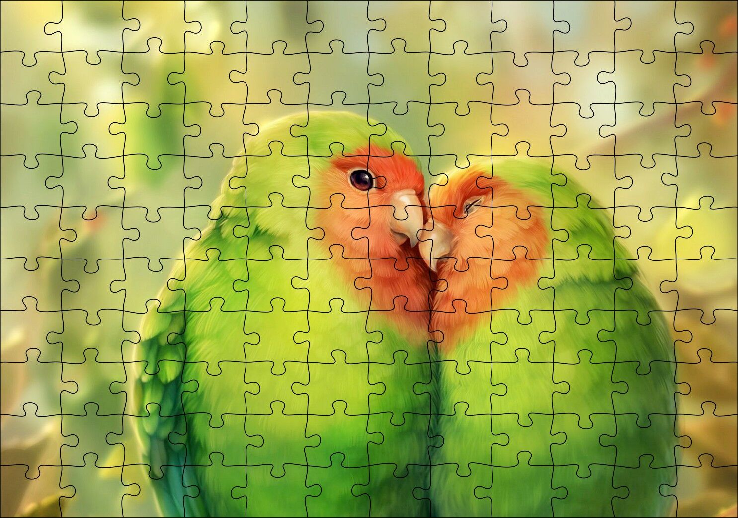 Sevda Kuşları Puzzle Yapboz MDF Ahşap