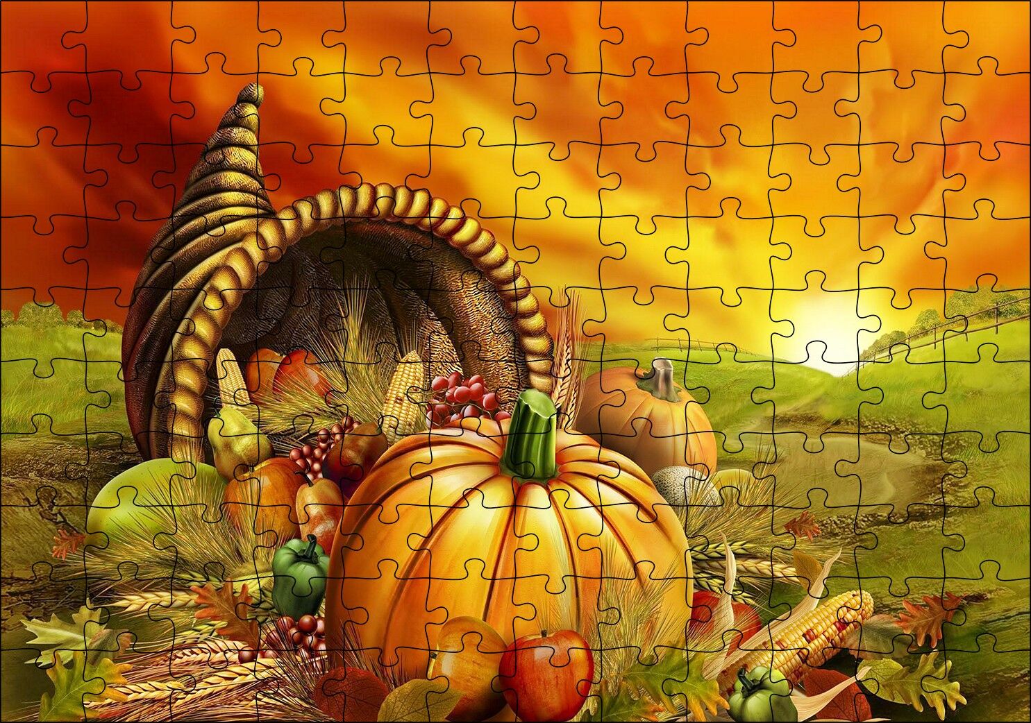 Sonbahar Hasadı Puzzle Yapboz MDF Ahşap 120 Parça 24 cm X 34 cm