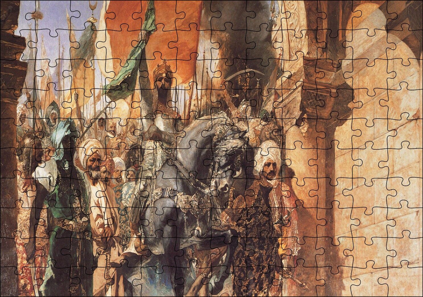 Osmanlı Padişahı Fatih Sultan Mehmet Feti Görseli Puzzle Yapboz MDF Ahşap 120 Parça 24 cm X 34 cm