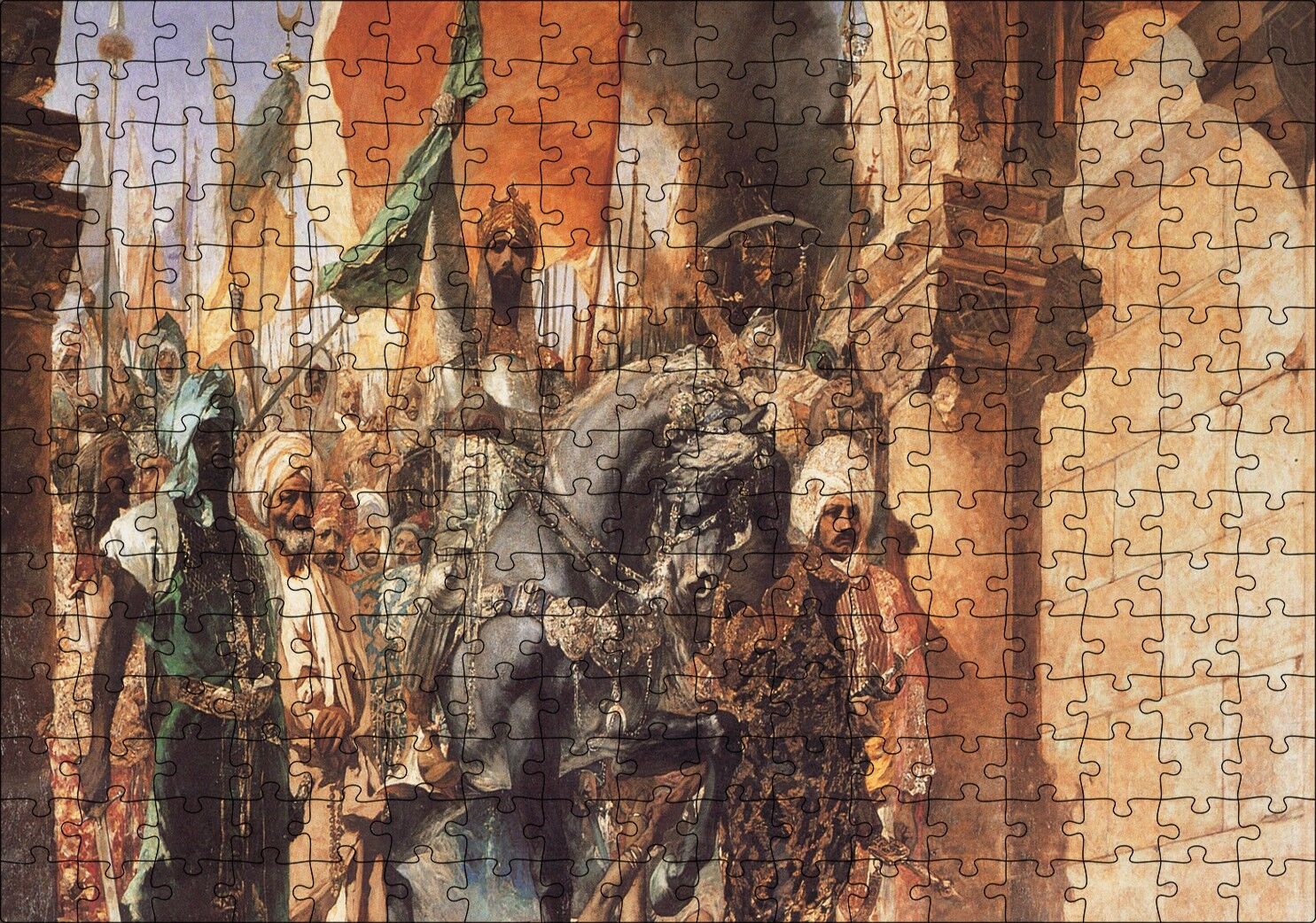 Osmanlı Padişahı Fatih Sultan Mehmet Feti Görseli Puzzle Yapboz MDF Ahşap 255 Parça 34 cm X 49 cm