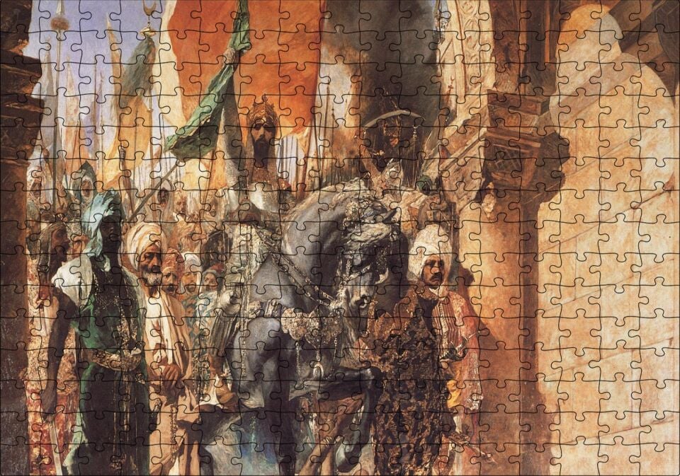 Osmanlı Padişahı Fatih Sultan Mehmet Feti Görseli Puzzle Yapboz MDF Ahşap 255 Parça 34 cm X 49 cm