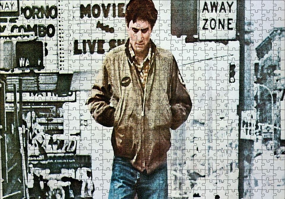 Taxi Driver De Niro Sokakta Puzzle Yapboz MDF Ahşap 500 Parça 49 cm X 68 cm