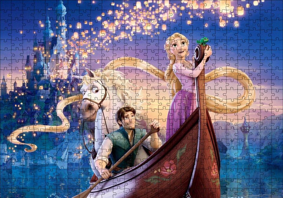 Sinbad ve Prenses Kayıkta Puzzle Yapboz MDF Ahşap 500 Parça 49 cm X 68 cm