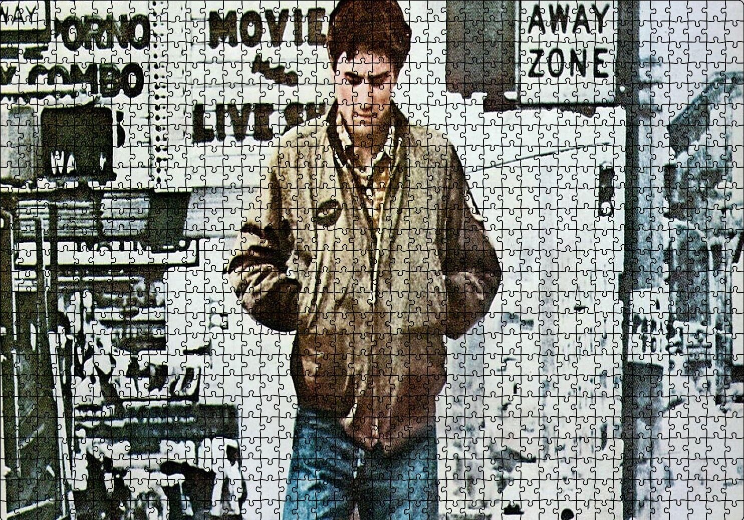 Taxi Driver De Niro Sokakta Puzzle Yapboz MDF Ahşap 1000 Parça 49 cm X 68 cm
