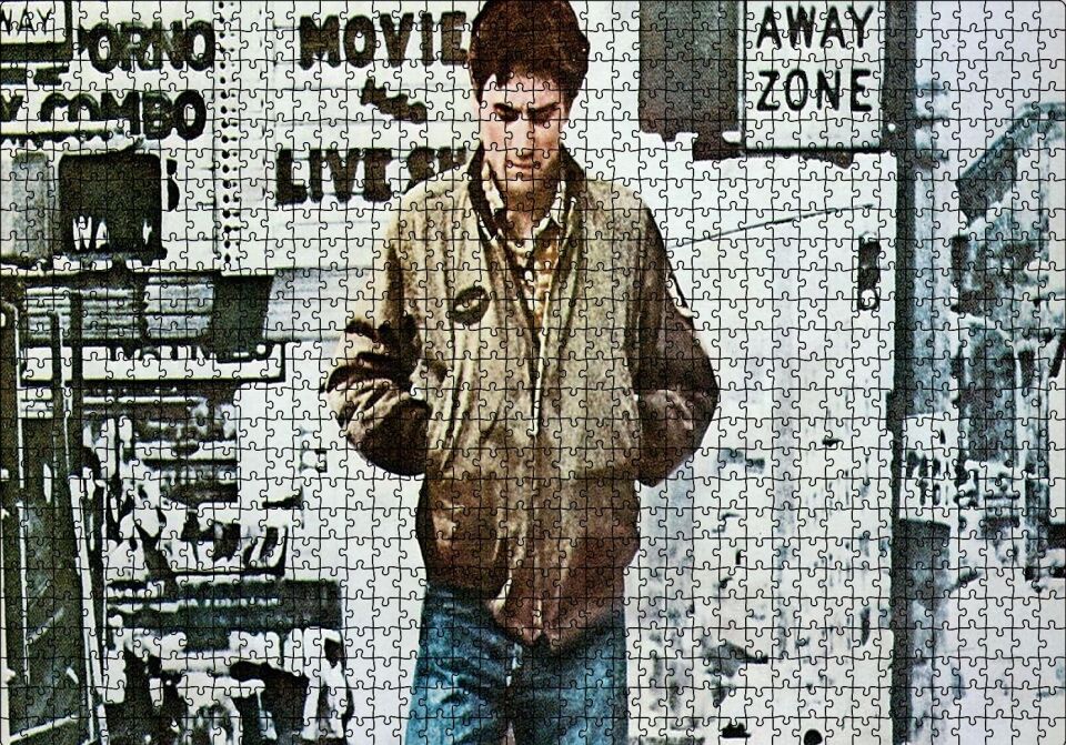 Taxi Driver De Niro Sokakta Puzzle Yapboz MDF Ahşap 1000 Parça 49 cm X 68 cm